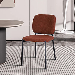 JLC KREATION Chaise de salle à manger en tissu bouclé cuivre SOFIA (lot de 2)