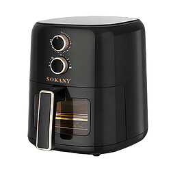 Sokany Friteuse à Air Chaud 5L 1350W Température Réglable Jusqu' à 200°C Noir