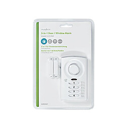 Nedis Alarme de Porte et de Fenêtre avec Clavier Sirène 85 dB Capteur Magnétique Blanc pas cher