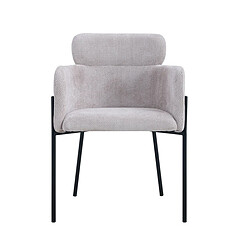 Acheter JLC KREATION Chaise fauteuil en tissu beige NOEMIE (lot de 2)