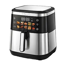 Sokany Friteuse à Air Chaud 13L 2600W avec Écran Tactile Cuisson Rapide Noir / Argent
