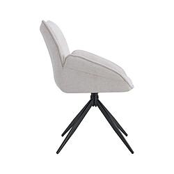 JLC KREATION Chaise pivotante en tissu beige MAYOTTE (lot de 2) pas cher