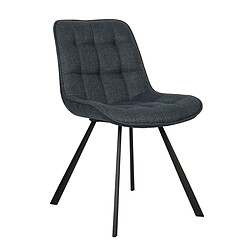 JLC KREATION Chaise de salle à manger en tissu bleu BARIA (lot de 2)