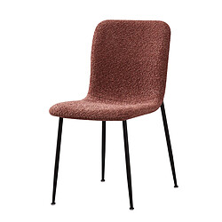JLC KREATION Chaise de salle à manger en tissu bouclé rose LICIA (lot de 2)