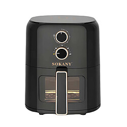 Sokany Friteuse à Air Chaud 5L 1350W Température Réglable Jusqu' à 200°C Noir