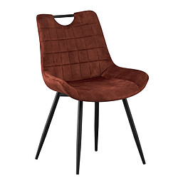 JLC KREATION Chaise de salle à manger en velours cuivre MARINA (lot de 2)