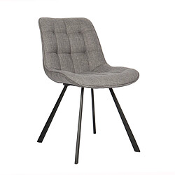 JLC KREATION Chaise de salle à manger en tissu gris clair BARIA (lot de 2)