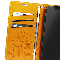 Acheter Avizar Étui Portefeuille pour iPhone 17e Motifs Chat et Chien avec Fonction Support Orange