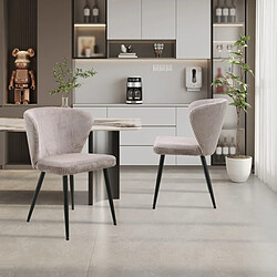 Avis JLC KREATION Chaise de salle à manger en velours côtelé beige DOROT (lot de 2)