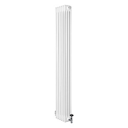 Monstershop Radiateur Traditionnel à 4 Colonnes & Vannes 1800 x 290 mm en Acier Blanc