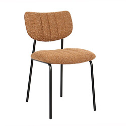 JLC KREATION Chaise de salle à manger en tissu cuivre ANTO (lot de 2)