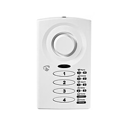 Nedis Alarme de Porte et de Fenêtre avec Clavier Sirène 85 dB Capteur Magnétique Blanc