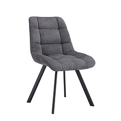 JLC KREATION Chaise de salle à manger en tissu gris anthracite ZELIE (lot de 2)