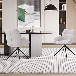 Avis JLC KREATION Chaise pivotante en tissu beige MAYOTTE (lot de 2)