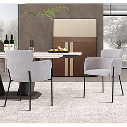 Avis JLC KREATION Chaise fauteuil en tissu beige NOEMIE (lot de 2)