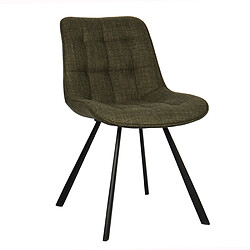 JLC KREATION Chaise de salle à manger en tissu vert BARIA (lot de 2)