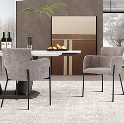 Avis JLC KREATION Chaise fauteuil en tissu taupe NOEMIE (lot de 2)