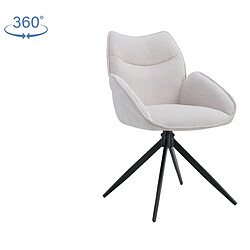 Acheter JLC KREATION Chaise pivotante en tissu beige MAYOTTE (lot de 2)