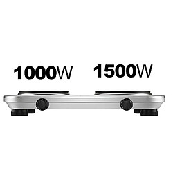 Sokany Plaque Électrique Double Feux 2500W Thermostat Réglable Chauffe Rapide Gris pas cher