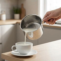 Acheter Cheffinger Casserole à Lait 12cm Inoxydable avec Bec Verseur et Poignée Isolante Argent