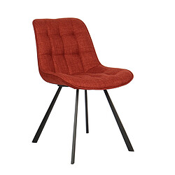 JLC KREATION Chaise de salle à manger en tissu rouge BARIA (lot de 2)