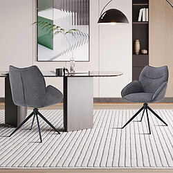 Avis JLC KREATION Chaise pivotante en tissu gris MAYOTTE (lot de 2)