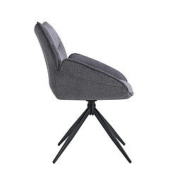 JLC KREATION Chaise pivotante en tissu gris MAYOTTE (lot de 2) pas cher