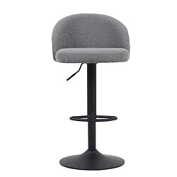 Acheter JLC KREATION Tabouret de bar pivotant en tissu bouclé gris RABAT (lot de 2)