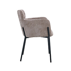 JLC KREATION Chaise fauteuil en tissu taupe NOEMIE (lot de 2) pas cher