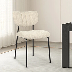 JLC KREATION Chaise de salle à manger en tissu beige ANTO (lot de 2)