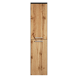 Avis Badplaats Armoire de salle de bain suspendue Saturnus 35 x 35 x 130 cm -Noir avec Chêne