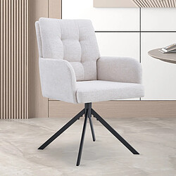 JLC KREATION Chaise pivotante avec accoudoirs beige GRENADE (lot de 2)