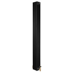 Monstershop Radiateur Traditionnel à 4 Colonnes & Vannes 1800 x 200 mm en Acier Noir