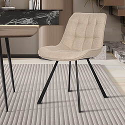 JLC KREATION Chaise de salle à manger en tissu beige BARIA (lot de 2)