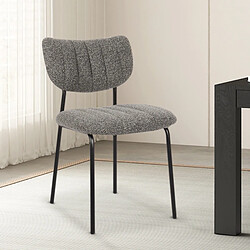 JLC KREATION Chaise de salle à manger en tissu gris anthracite ANTO (lot de 2)