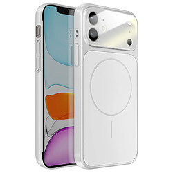 Avizar Coque pour iPhone 11 Compatible MagSafe Finition AG Glass Mate Argent