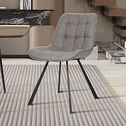 JLC KREATION Chaise de salle à manger en tissu gris clair BARIA (lot de 2)