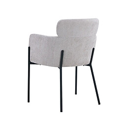 JLC KREATION Chaise fauteuil en tissu beige NOEMIE (lot de 2) pas cher