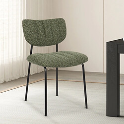 JLC KREATION Chaise de salle à manger en tissu vert ANTO (lot de 2)