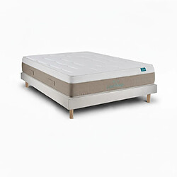 Leafsleep Ensemble Matelas Sommier - Cloud Cotton et Milano Cement Taille 200 x 140 cm Hauteur 58 cm