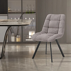 JLC KREATION Chaise de salle à manger en tissu gris clair ZELIE (lot de 2)