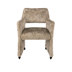 Acheter JLC KREATION Chaise-fauteuil en tissu beige avec roulettes Ely (lot de 2)