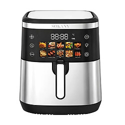 Sokany Friteuse à Air Chaud 13L 2600W avec Écran Tactile Cuisson Rapide Noir / Argent