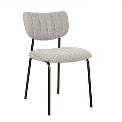 JLC KREATION Chaise de salle à manger en tissu gris clair ANTO (lot de 2)
