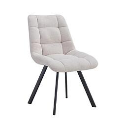 JLC KREATION Chaise de salle à manger en tissu beige ZELIE (lot de 2)