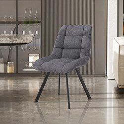 JLC KREATION Chaise de salle à manger en tissu gris anthracite ZELIE (lot de 2)