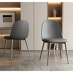 Avis JLC KREATION Lot de 2 chaises grises en polypropylène JAMIE