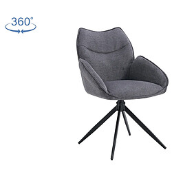 Acheter JLC KREATION Chaise pivotante en tissu gris MAYOTTE (lot de 2)