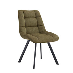 JLC KREATION Chaise de salle à manger en tissu vert kaki ZELIE (lot de 2)