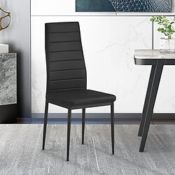 JLC KREATION Chaise moderne noire en PU OSKAR ( lot de 4 )